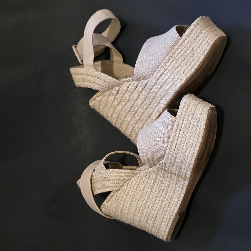 Sam Edelman Vada Wedge Espadrilles Sandals Beige Sz 7 M - Picture 8 of 12